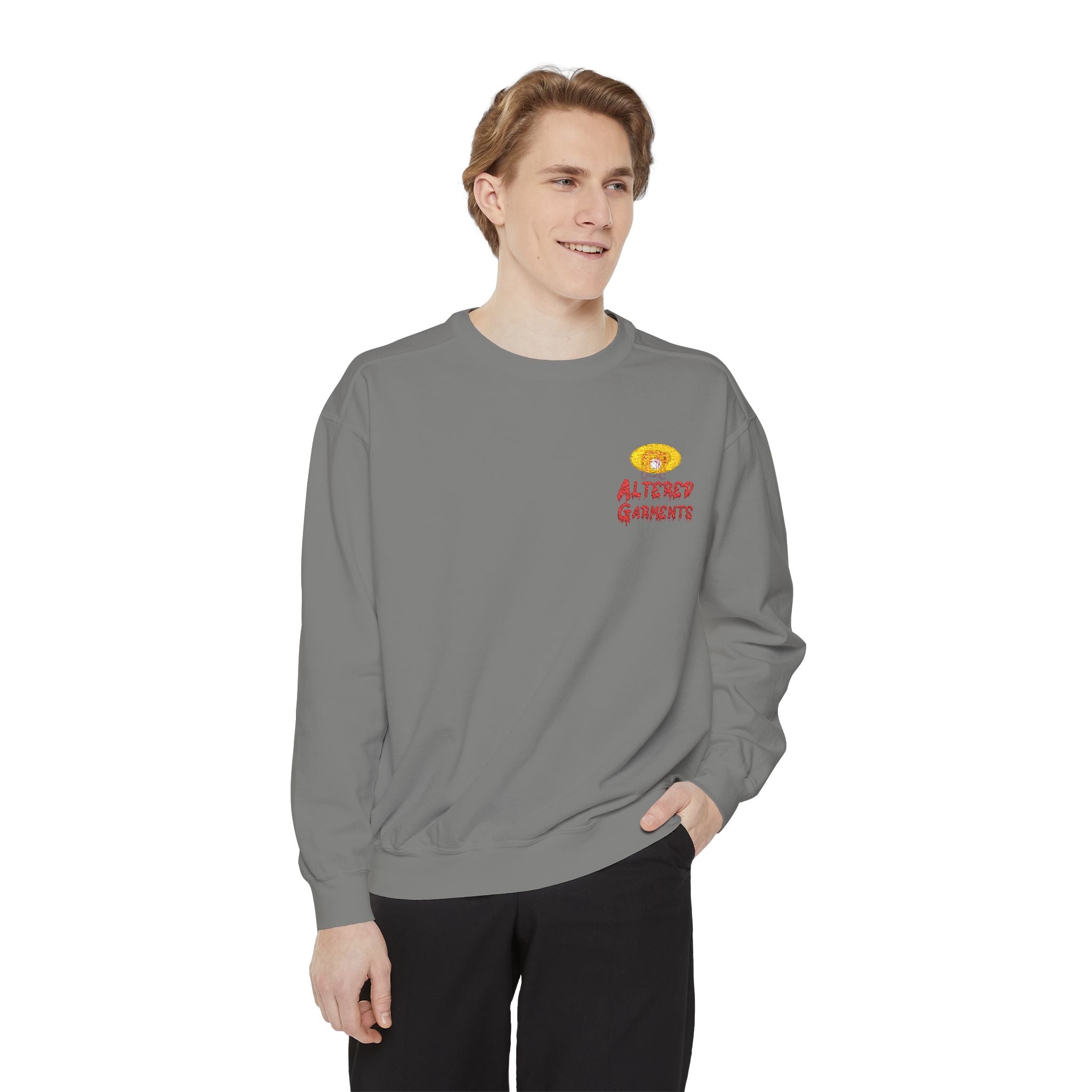 Altered Garments Embroidered Garment-Dyed Sweatshirt